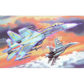 ВВС России Ткань с рисунком для вышивки бисером Матренин Посад