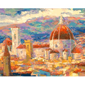 Дождь над Флоренцией Раскраска ( картина ) по номерам акриловыми красками на холсте Белоснежка