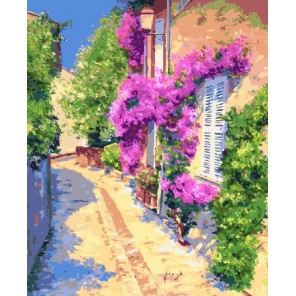 Тихая улочка Раскраска ( картина ) по номерам акриловыми красками на холсте Белоснежка