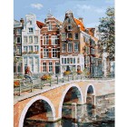 Императорский канал в Амстердаме Раскраска ( картина ) по номерам акриловыми красками на холсте Белоснежка