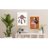  Йога. Девушка на коричневом фоне 40х50 см Раскраска картина по номерам на холсте AAAA-C0195