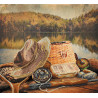  Рыболовный натюрморт Ткань с рисунком для вышивки бисером Матренин Посад 4236
