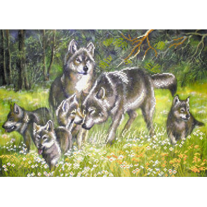  Волки Ткань с рисунком для вышивки бисером Матренин Посад 4004