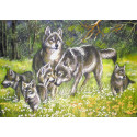 Волки Ткань с рисунком для вышивки бисером Матренин Посад