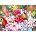 Цветущие тропики Ткань с рисунком для вышивки бисером Матренин Посад