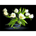 Белые тюльпаны Ткань с рисунком для вышивки бисером Матренин Посад