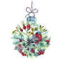 Рождественский шар Ткань с рисунком для вышивки бисером Матренин Посад