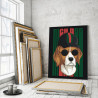 Бигль в очках / Животные, собаки 75х100 см Раскраска картина по номерам на холсте