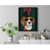Бигль в очках / Животные, собаки 60х80 см Раскраска картина по номерам на холсте