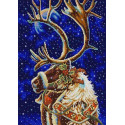 Новогодний олень Ткань с рисунком для вышивки бисером Конек