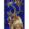  Новогодний олень Ткань с рисунком для вышивки бисером Конек 1326
