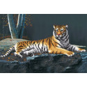 Ночной тигр Ткань с рисунком для вышивки бисером Магия канвы