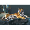  Ночной тигр Ткань с рисунком для вышивки бисером Магия канвы КС-048