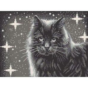  Черный кот Канва с рисунком для вышивки Конек 7803