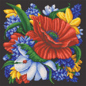 Цветы Канва с рисунком для вышивки Конек