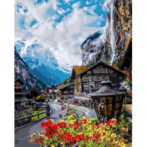  Швейцарские Альпы Раскраска картина по номерам на холсте ZX 24416