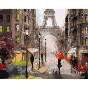  Мелкий дождь в Париже Раскраска картина по номерам на холсте ZX 24427