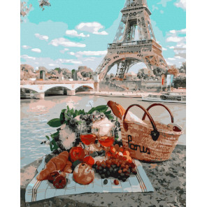  Пикник на набережной Парижа Раскраска картина по номерам на холсте ZX 24417