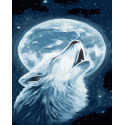 Полная луна и Волк Раскраска картина по номерам на холсте