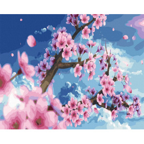  Цветущая вишня Раскраска картина по номерам на холсте ZX 24452