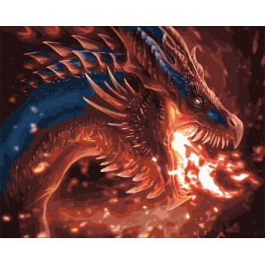 Огнедышащий дракон Раскраска картина по номерам на холсте ZX 24445