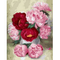 Розово-красные пионы Раскраска картина по номерам на холсте Paintboy