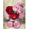  Розово-красные пионы Раскраска картина по номерам на холсте Paintboy GX36873