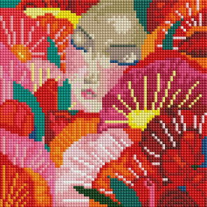  Девушка в цветах Алмазная вышивка мозаика АртФея UC269