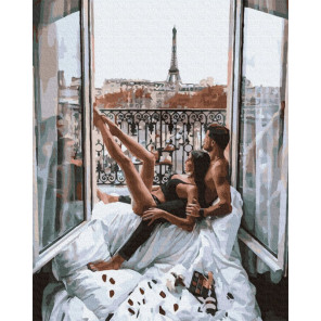  Париж для влюбленных Раскраска картина по номерам на холсте ZX 24046