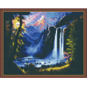 Горный водопад Алмазная вышивка мозаика на подрамнике