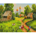 Деревня летом Алмазная вышивка мозаика без подрамника