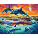 Дельфины Алмазная вышивка мозаика без подрамника