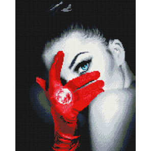  Дама в красной перчатке Алмазная вышивка мозаика без подрамника GJW4066