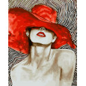 Дама в красной шляпе Алмазная вышивка мозаика без подрамника