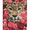  Леопард в цветах Алмазная вышивка мозаика без подрамника GJW4485
