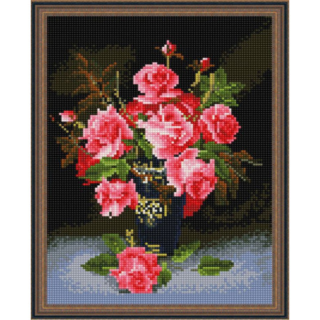  Розы на столе Алмазная вышивка мозаика на подрамнике EQ10137