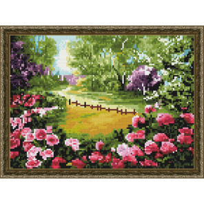  Сад с розами Алмазная вышивка мозаика на подрамнике EQ10268