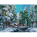 Таежная зима Канва с рисунком для вышивки бисером Конек