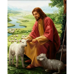  Христос Пастырь Алмазная вышивка мозаика Алмазная живопись АЖ-4112