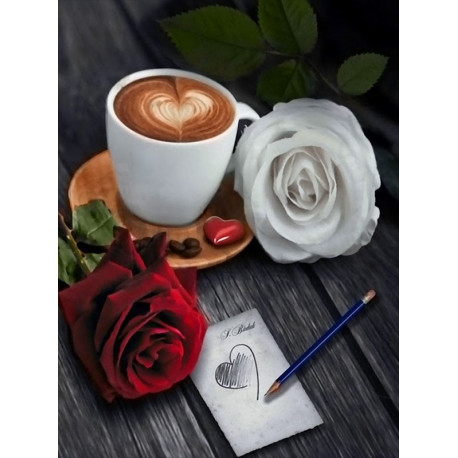  Любовь и кофе Алмазная вышивка мозаика Алмазная живопись АЖ-4120
