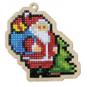 Санта с подарками Алмазная мозаика подвеска