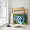 Ситуативное изображение Шифэн водопад Пейзаж природа 100х150 Раскраска картина по номерам на холсте AAAA-RS541-100x150