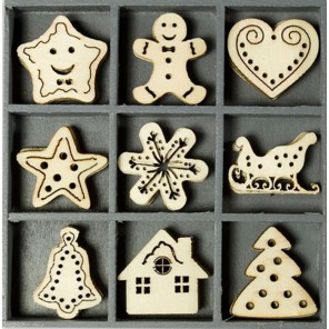 Рождественские сладости Набор деревянных декоративных элементов для скрапбукинга, кардмейкинга cArt-Us