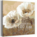 Маки на поле Цветы Природа 100х100 Раскраска картина по номерам на холсте
