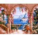Терраса с видом на залив Раскраска ( картина ) по номерам на холсте Iteso