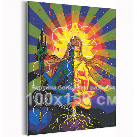  Шива Мифология Индия Мантра Буддизм Бог Религия 100х150см Раскраска картина по номерам на холсте AAAA-RS546-100x150