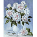 Букет белых роз Алмазная вышивка мозаика Гранни
