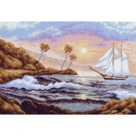  Таинственный остров Ткань с рисунком для вышивания Матренин Посад 0528