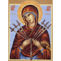 Икона Божей Матери Семистрельная Ткань с рисунком для вышивания Матренин Посад