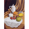  Натюрморт с белым сервизом Ткань с рисунком для вышивания Матренин Посад 0588